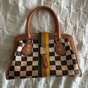 Y2K L.A.M.B. Gwen Stefani Leather Checkered Purse RARE